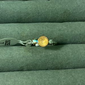 Sterling Silver Peach accented Promise Ring 🍑